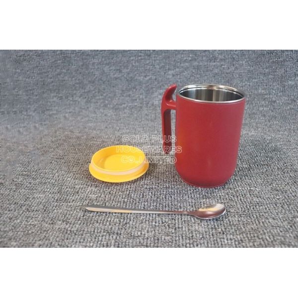 Silk Screen Printing Metal Steel Water Cup With Lid 304 Stainless Steel