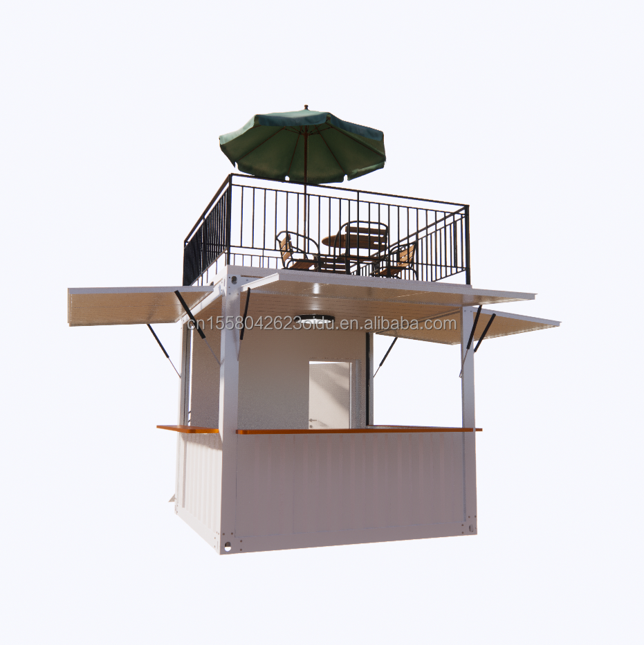 10 ft 20 ft Mobile Containers Galvanized Steel Square Tubes for Supermarket Customized Mobile Store Pop-Up Coffee Bar