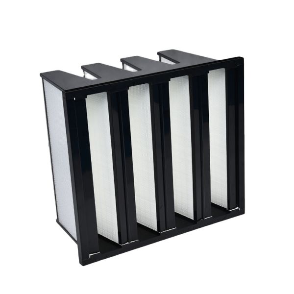YANING Air Flow High Quality Fiberglass Industry Ultra High Efficiency W Type Purifier Air Filter V-bank HEPA Filter