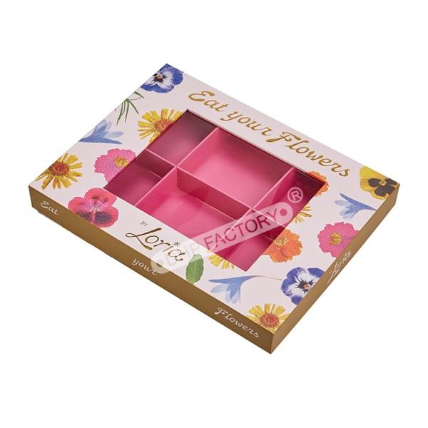 Premium Printed Chocolate Boxes With Removable Tray And Transparent Pvc Viewing