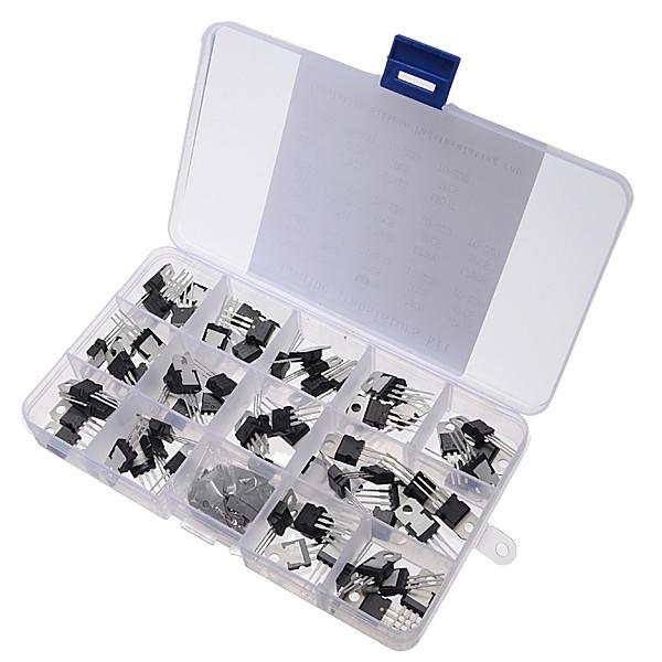 Quality 70Pcs 14 Values L7805-LM317 Transistor Kit Voltage Regulator With Storage Box for sale