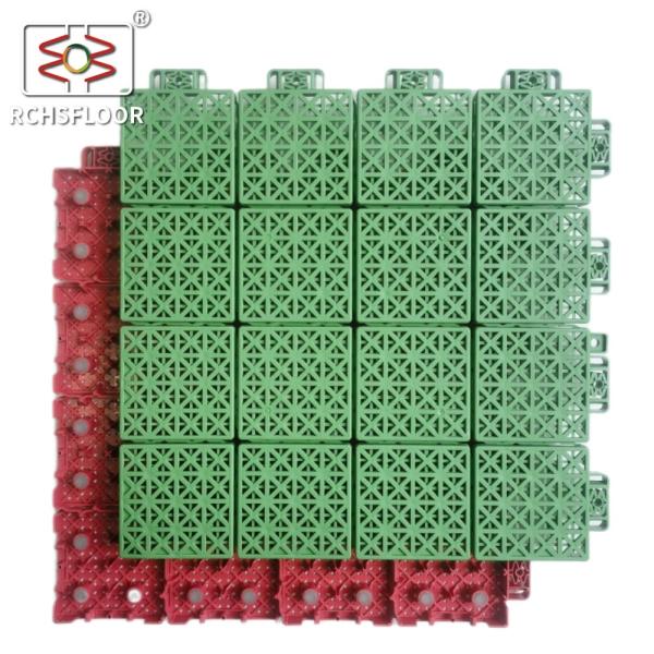 Quality 34*34cm PVC Interlocking Floor Tiles Slip Resistant Pickleball Court Tiles for sale
