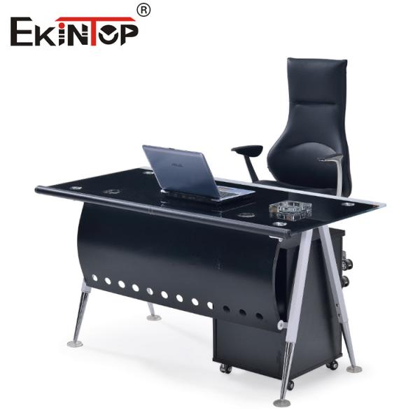 Quality Custom Durable Computer Glass Desk With Drawers For Office Building for sale