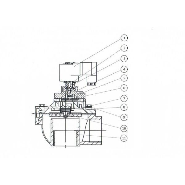 Double Diaphragm Right Angle Electromagnetic Pulse Valve 2 1/2" Connecting Port