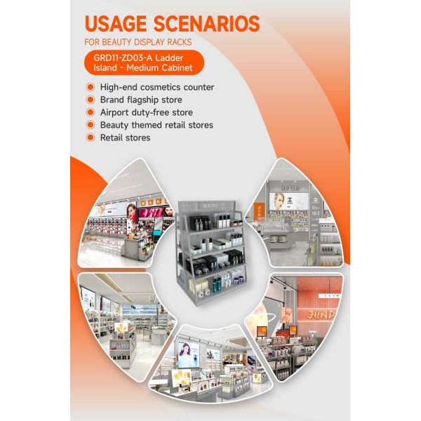 GDR11-ZD03-A Mall Boutique Display with LED Light Strips and T-Pillars and Power Tracks for Retail Stores