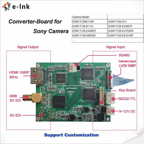 Quality RS232 control HDMI Fiber Extender Converter Board For Sony Camera Output for sale