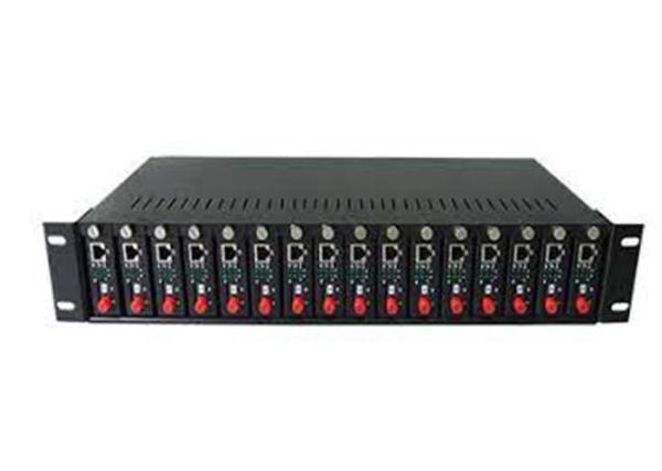 Quality 16 Slots Rack Mount Media Converter Chassis With Redundant Power Supply for sale