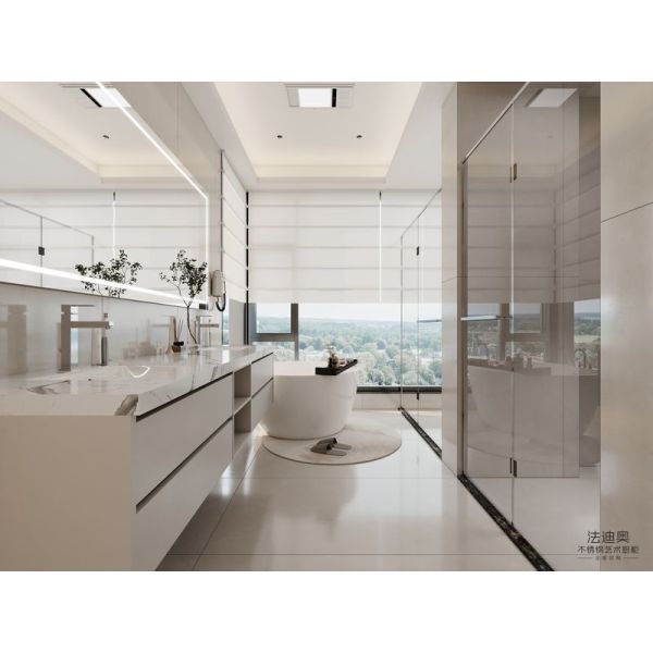 Sleek Design Stainless Steel Wall-Mounted Bathroom Vanity With Dual Sink And Smart Mirror - Wall-mounted design with dual sink setup with interior organization