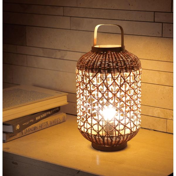 Retro Hemp Rope Rattan Woven Lamp Shade For Living Room Bedroom