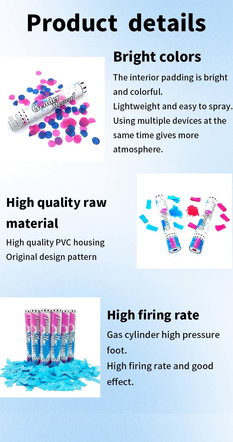 Blue and Pink Biodegradable Flameproof Party Confetti Popper Twist Style for Any Occasion