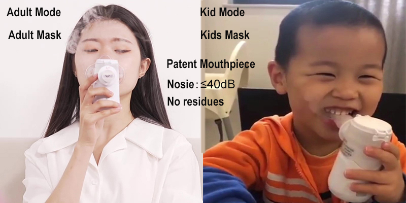 Respiratory Medical Mesh Nebulizer Machine MMAD 3.3μm Homecare For Kids