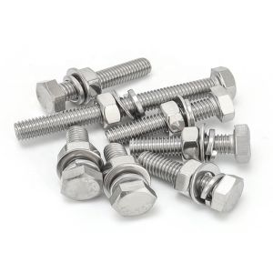 M9 Stainless Steel 316 Bolts DIN934 Hex Nut Washer Polishing