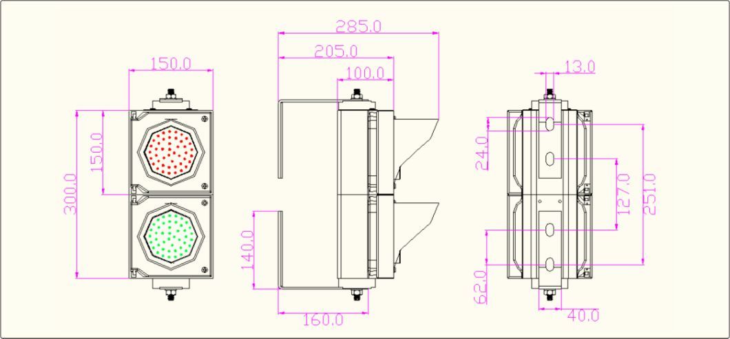 100mm Parking Traffic Light High Flux Traffic Indicator Used for Parking Entrance