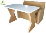 Custom Flat Cardboard Table And Chairs Stand Simple Style Wightlight