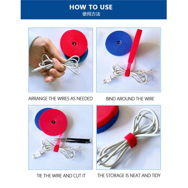 10mm Back To Back Hook And Loop Versatile Customizable Hook And Loop Strips