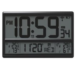 Modern Design Digital Wall Clock with Indoor and Outdoor Temperature Monitoring