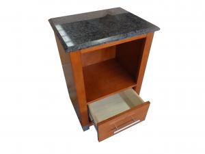 China Stone Top Wooden Hotel Bedside Tables One Drawer For Bedroom MDF Board on sale