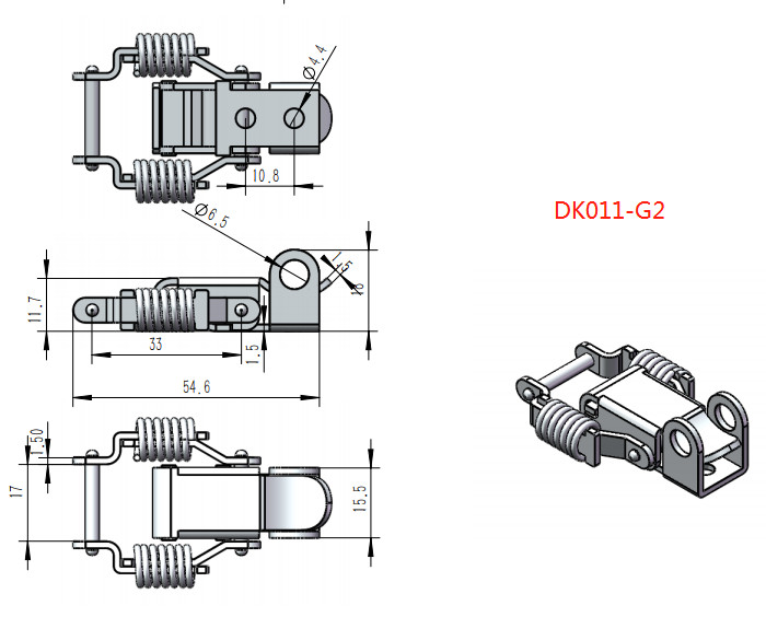 Shockproof 304 Spring Damping Draw Latches Spring Loaded Toggle Latch