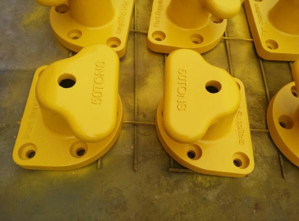 Quality Yellow Mooring Components Marine Single Tee Head Dock Bollard for sale