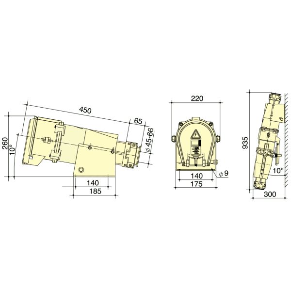 PowerSyntax Wall Mounted Industrial Connector 5P 400A IP67 415V Heavy Duty High Current