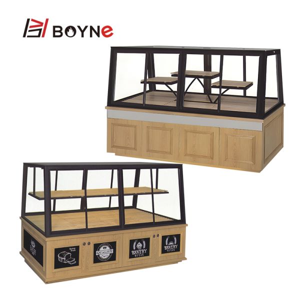 Single Sided Two Layer Bread Display Cabinet For Bakery Shop