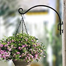 Silver Hardware Included 12 Inches Swivel Plant Hangers Outdoor 2 Pack Black Iron Plant Hanging Hook Bracket