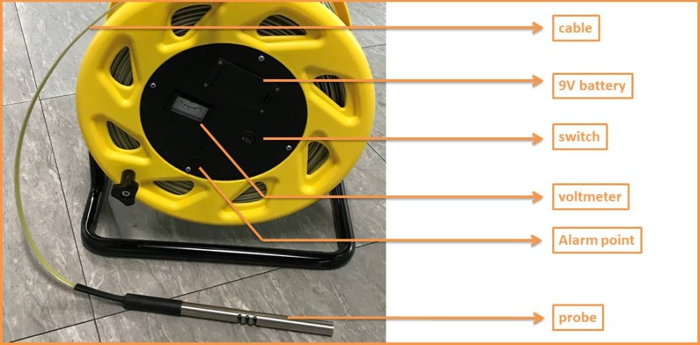 15m 30m~500m Portable Cable Ruler Water Level Sensor with Alarm Water level meter Level Measuring Instruments