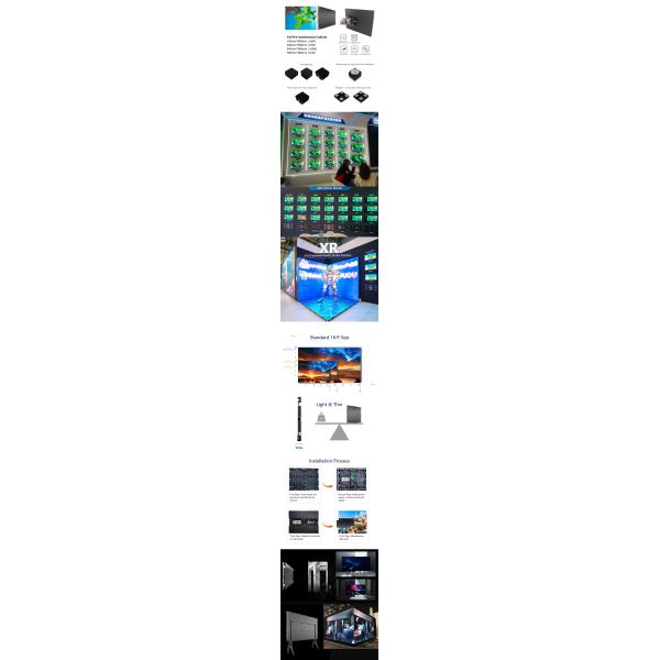 REISS Ultra Thin Small Pixel Pitch 16:9 Low Cost Front Service LED Video Wall for 2K/4K/8K LED TV