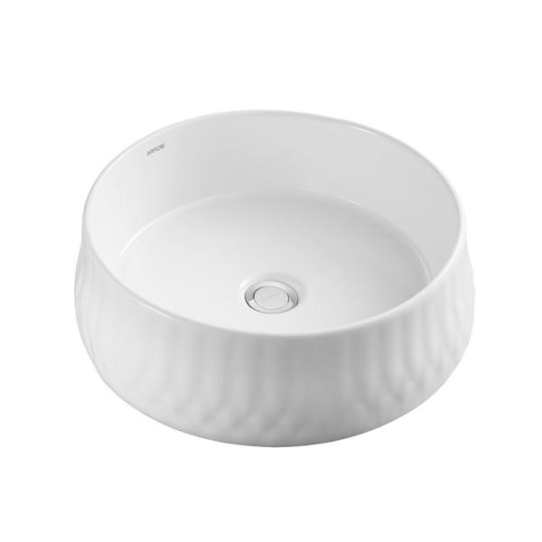 Quality White Glazed Bathroom Countertop Basin 456x456x146mm Without overflow for sale
