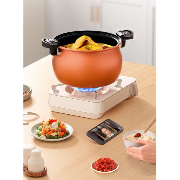 28cm Non Stick Kitchen Pressure Cooke Cast Iron Multifunction