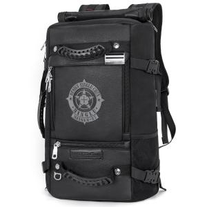 Black PU Waterproof Climbing Backpack Water Resistant Hiking Backpack OEM/ODM