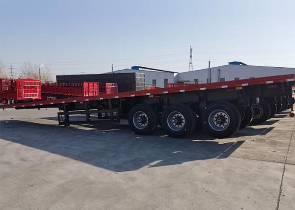 Quality 40FT Flatbed Truck Semi Trailer 3 Axles Container Transport Platform for sale