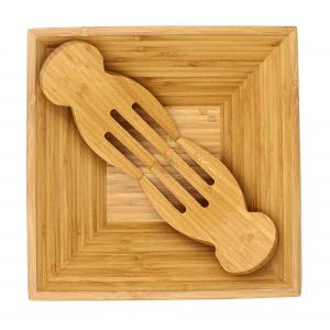 Large Bamboo Soup Bowls With Two  Server Clawer Heat Resistance Easy Cleaning