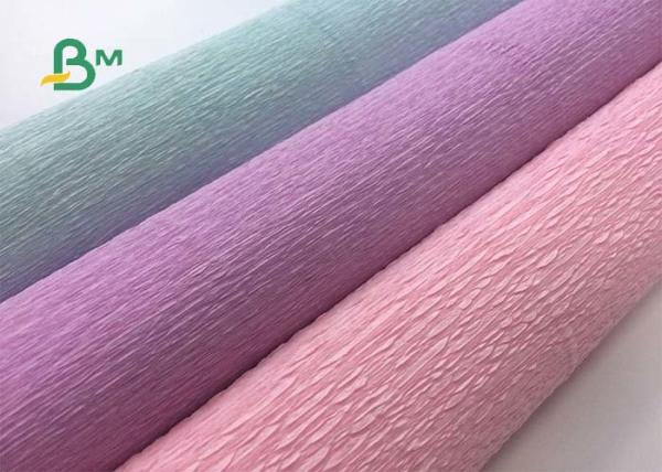 Quality Colorful Hand - Make Crepe Uncoated Woodfree Paper , Red / Purple / Blue For DIY Flowers for sale