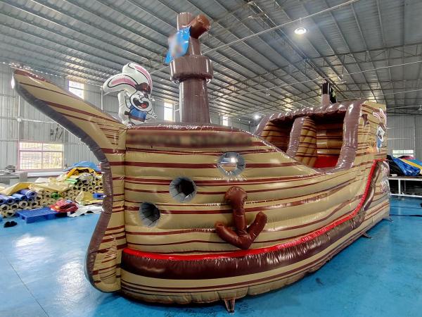 Quality Commercial Inflatable Castle The Pirate Ship Inflatable Bouncy House With Slide Inflatable Playground For Kids for sale