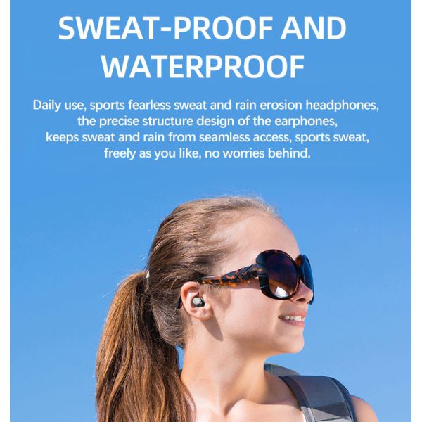 CVC8.0 HiFi Stereo Wireless Bluetooth Earbuds IPX5 AVRCP HSP For Sports Gym