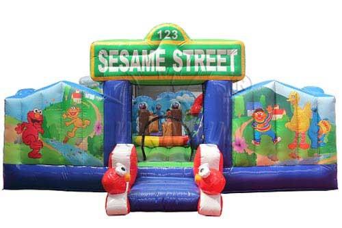 Quality Sesame Street Inflatable Bounce House , Commercial Inflatable Bouncer for sale