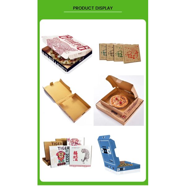 Customized Reusable Pizza Box Round Folding Small 6 8 9 Inch Takeaway Kraft Carton Packaging