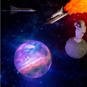 Smart Control 3D Printed Moonlight , Ambient RGB Moon Lamp Color Changing