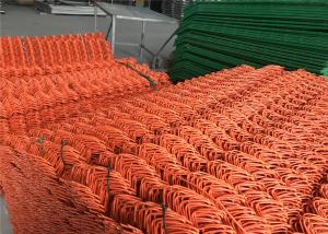 China Chain Link Fence mesh 2.5 x 2.5 PVC and PE coated Orange Color Diameter 8gauge/4.00mm on sale