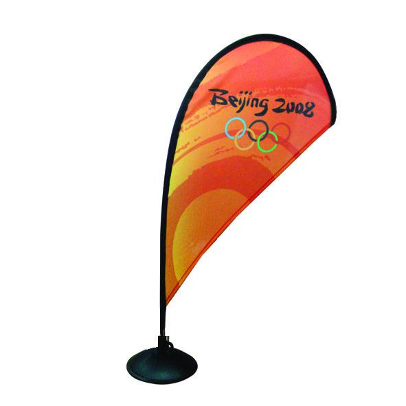 Quality Mini Feather Flag Banners Single Sided Teardrop Shape Polyester Material for sale