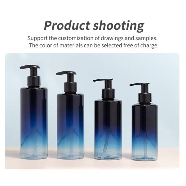 300ml 500ml Transparent Pump Bottle Cosmetic Shampoo Empty Bottle With Spray Pump Head