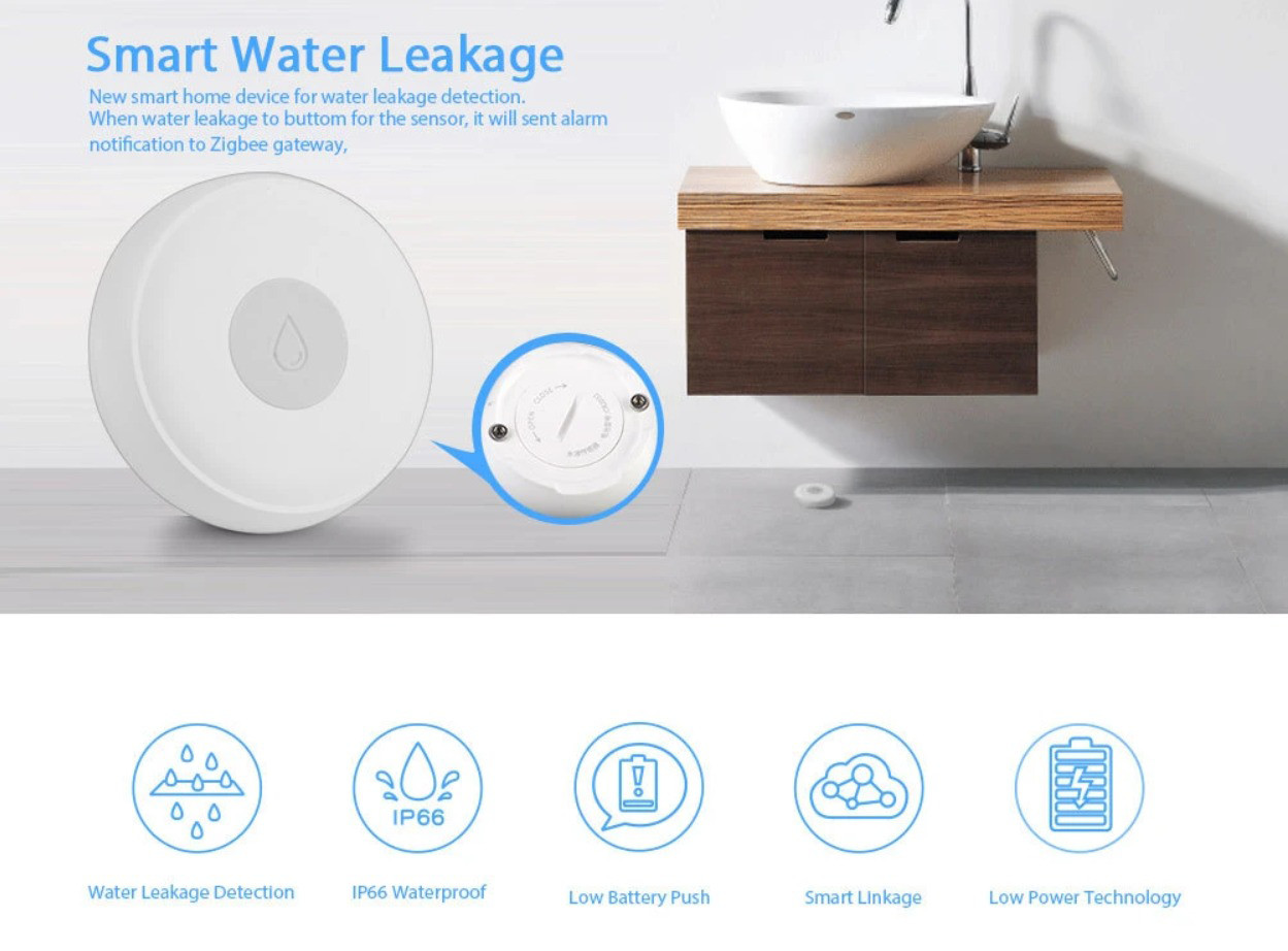 Smart Home Wifi Tuya Zigbee Water Leak Detector Smart Home Mobile Phone Remote Alarm Overflow Sensor Linkage Alarm