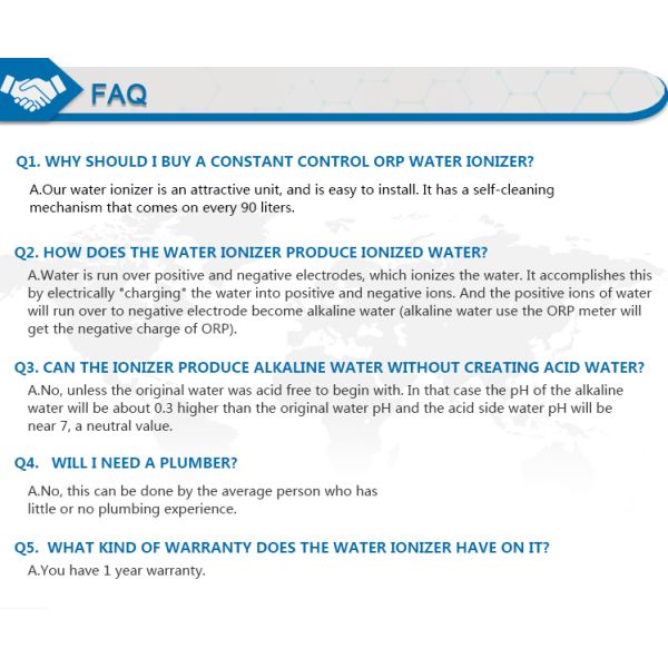 Water Ionizer & Purifier Machine PH 3-11 Alkaline Acid / 7 Water Settings up to / Auto-Cleaning-LCD Touch Water Filter