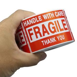 Buy cheap Customized Release Paper Adhesive Fragile Warning Stickers 2x3 3x5 product