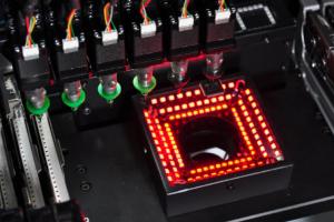 Buy cheap HWGC PCB SMT Mounting Machine 380mmX400mm Smallest Component Capability 0201 product