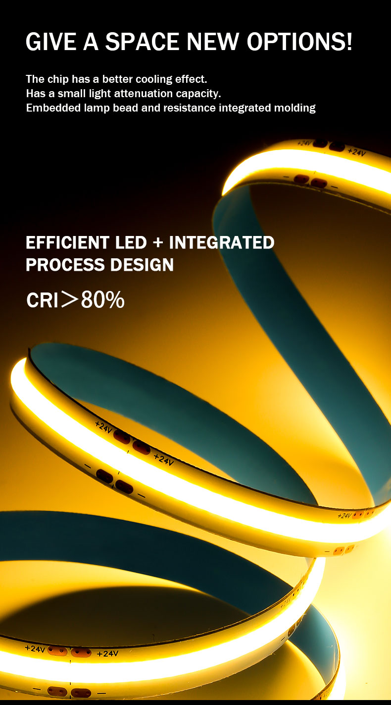 SL- COB-03208DB 8mm PCB Width 180 Degree Viewing Angle Blue LED Light Strip