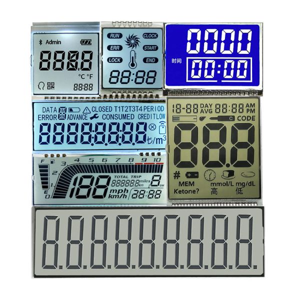 Backlight Optional Colors 16 Segment TN LCD 14 Segment Large 7 Segment LCD Display Digit HTN STN Monochrome Display