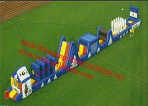 Buy cheap Blue Long Inflatable Obstacle Course Combo product
