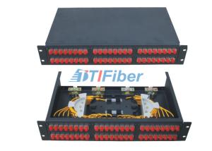 China 2u 48 Port Patch Panel With FC SC ST Fiber Connectors , Fiber Termination Panel  on sale